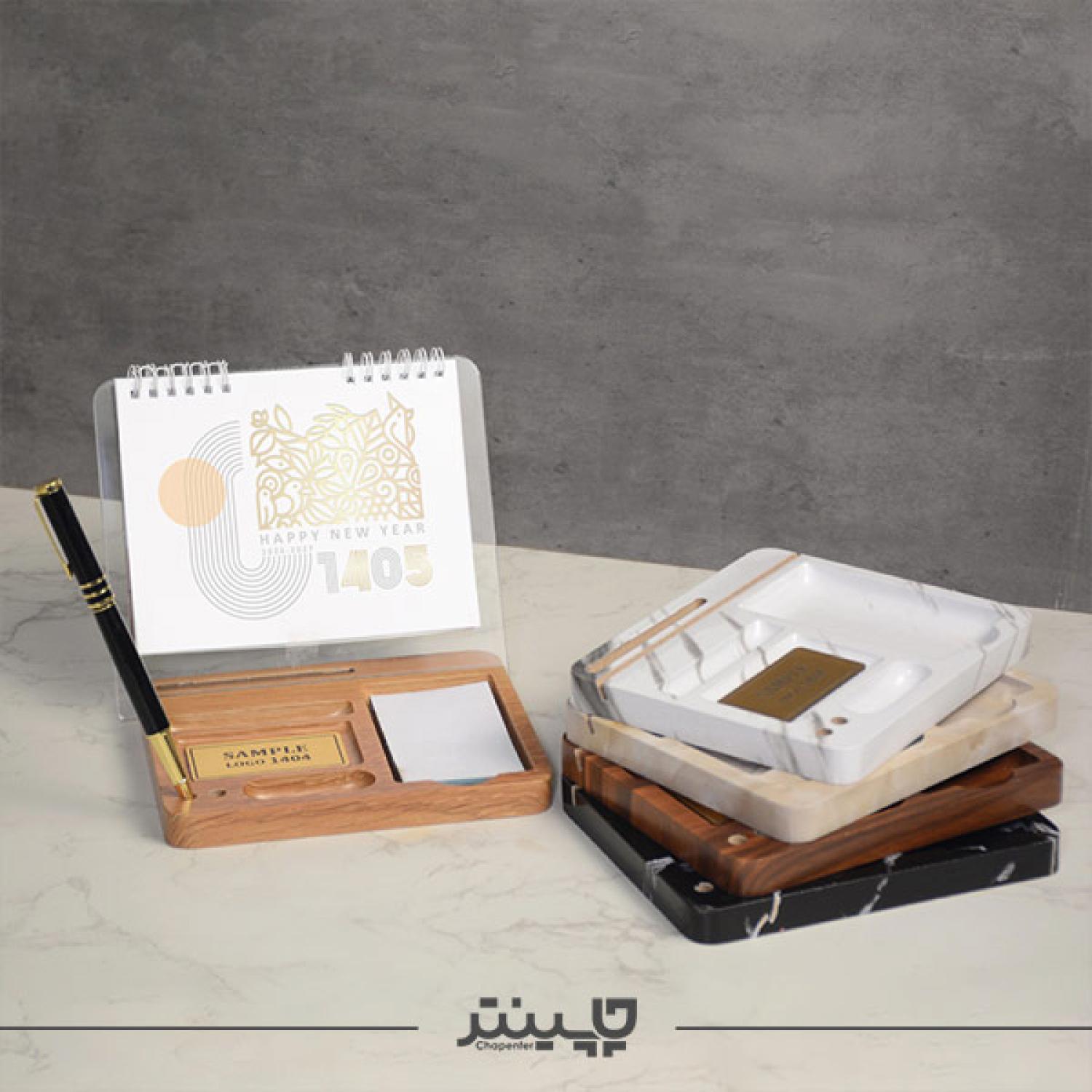 تقویم رومیزی پایه چوبی